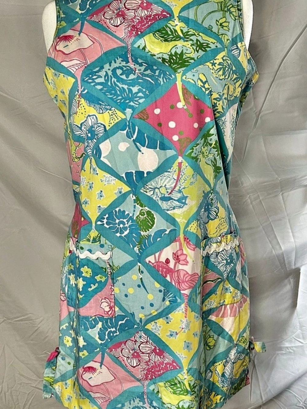 EUC Vintage Lilly Pulitzer Classic Shift Manta Ray Patch print sz 4 - Runs Large